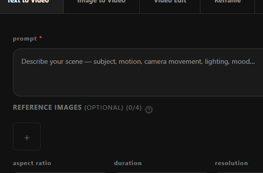 Ray 3.2 — Write Your Prompt (or Upload)